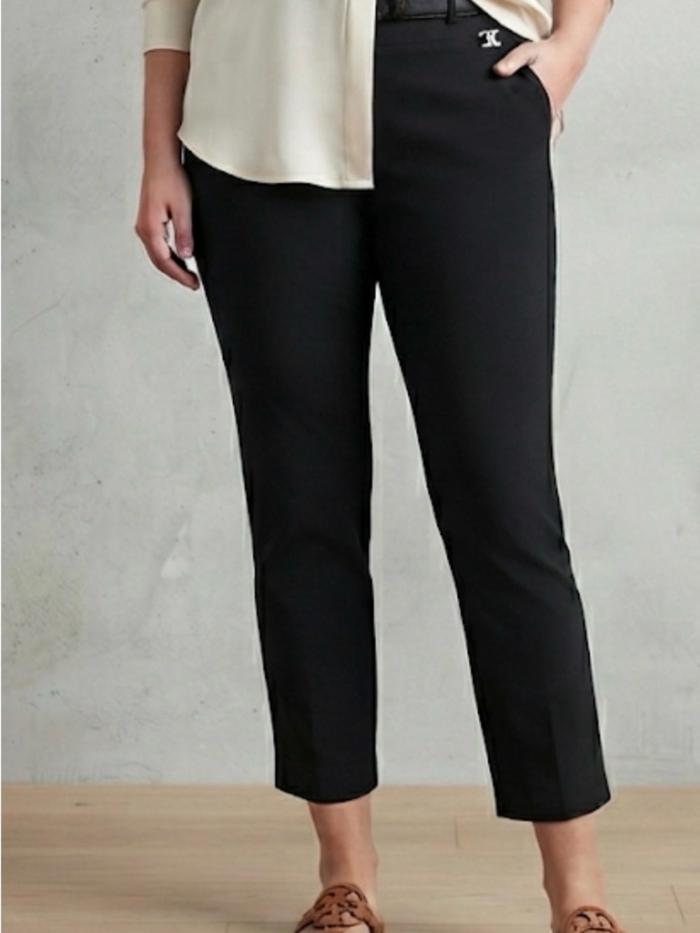 Counterparts Black Straight Leg Pants - Size 16 - Stretch Comfort - pull on